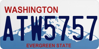 WA license plate ATW5757