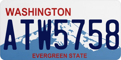 WA license plate ATW5758