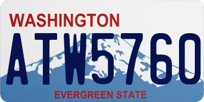 WA license plate ATW5760