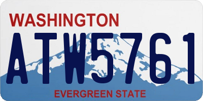 WA license plate ATW5761