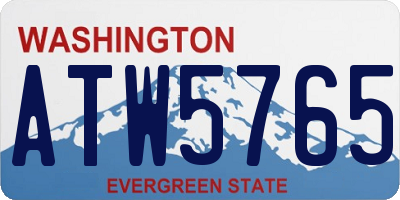 WA license plate ATW5765