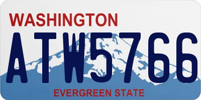 WA license plate ATW5766