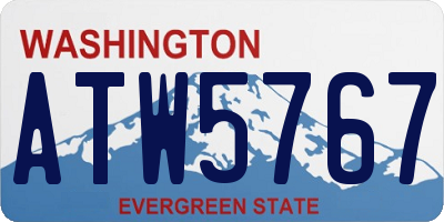 WA license plate ATW5767