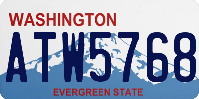 WA license plate ATW5768