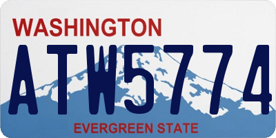 WA license plate ATW5774