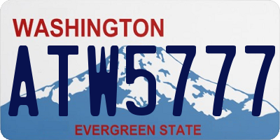 WA license plate ATW5777