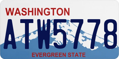 WA license plate ATW5778