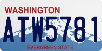 WA license plate ATW5781