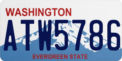 WA license plate ATW5786