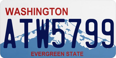WA license plate ATW5799