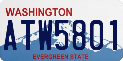 WA license plate ATW5801