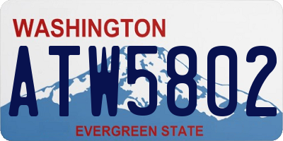 WA license plate ATW5802