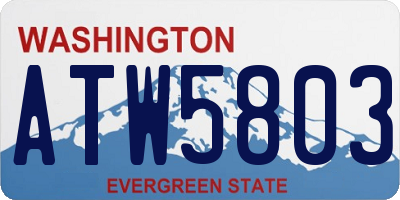 WA license plate ATW5803