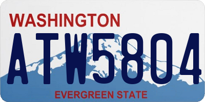 WA license plate ATW5804