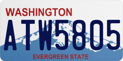 WA license plate ATW5805