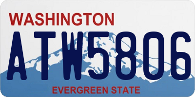 WA license plate ATW5806