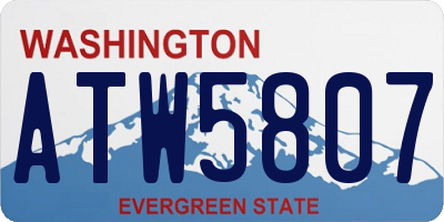 WA license plate ATW5807