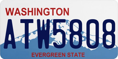 WA license plate ATW5808
