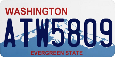WA license plate ATW5809