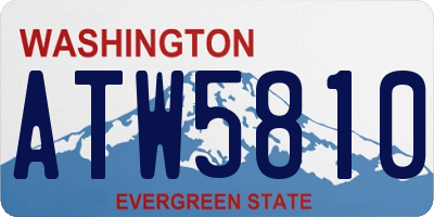 WA license plate ATW5810
