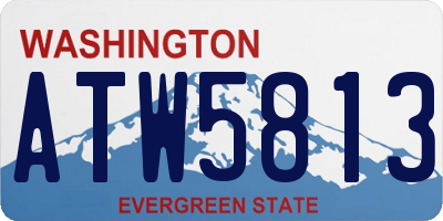 WA license plate ATW5813
