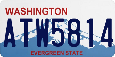 WA license plate ATW5814