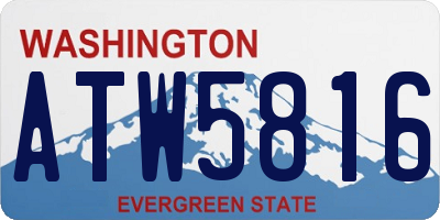 WA license plate ATW5816