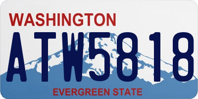 WA license plate ATW5818