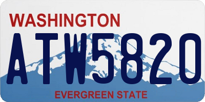WA license plate ATW5820