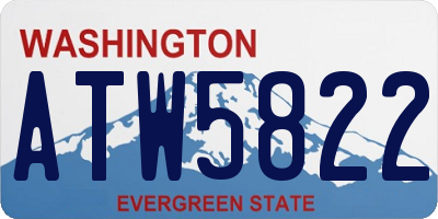 WA license plate ATW5822