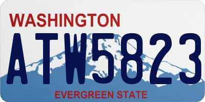 WA license plate ATW5823