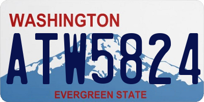 WA license plate ATW5824