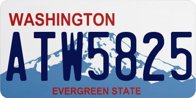 WA license plate ATW5825