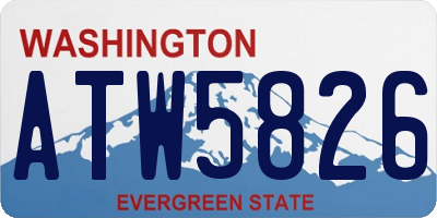 WA license plate ATW5826