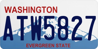 WA license plate ATW5827