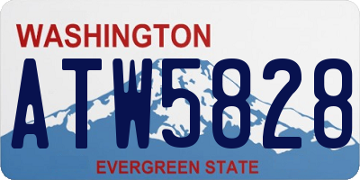 WA license plate ATW5828