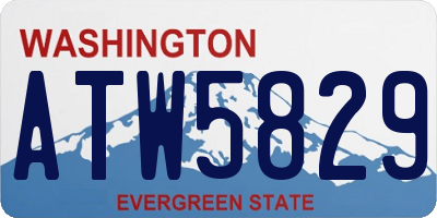 WA license plate ATW5829