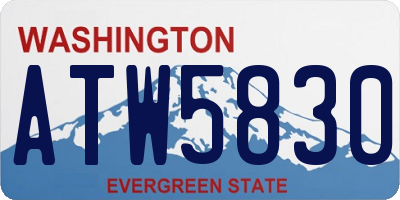 WA license plate ATW5830