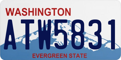 WA license plate ATW5831