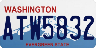 WA license plate ATW5832