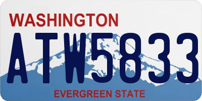 WA license plate ATW5833