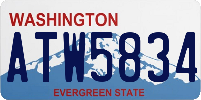 WA license plate ATW5834