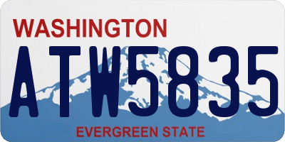 WA license plate ATW5835