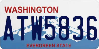 WA license plate ATW5836