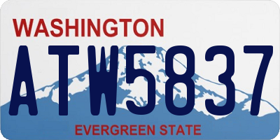 WA license plate ATW5837