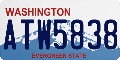 WA license plate ATW5838