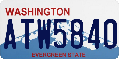 WA license plate ATW5840