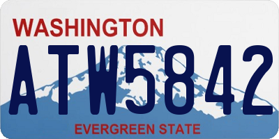 WA license plate ATW5842