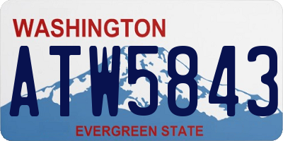 WA license plate ATW5843
