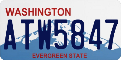 WA license plate ATW5847